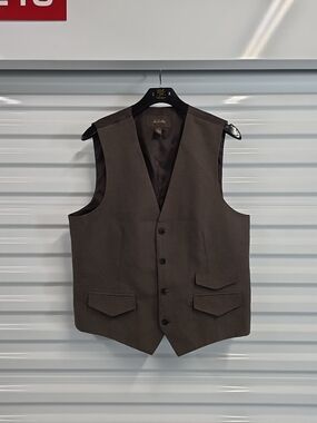 Tasso Elba Vest Brown Button Front Casual Dress Size M (M2)
